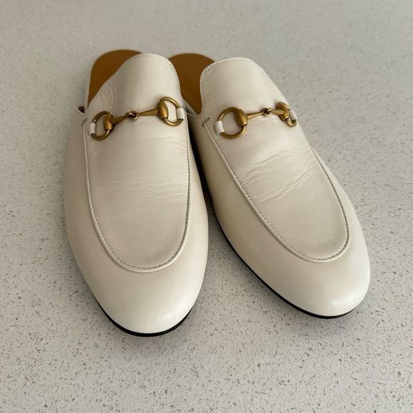 SOLD GUCCI Princetown Loafer Mule Ivory Leather Size EU 40 US 10 - Picture 2 of 9